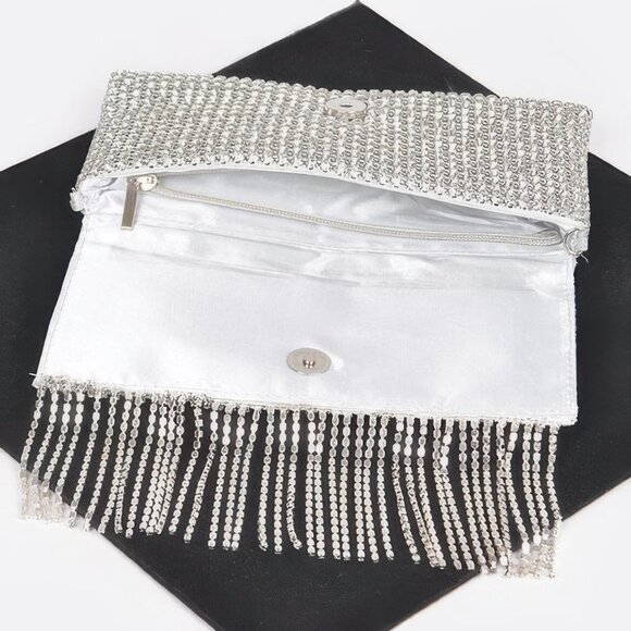 Rhinestone Fringe Clutch - Picture 4 of 6